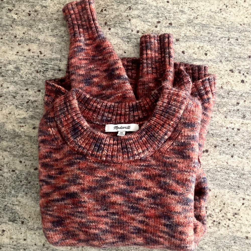 madewell space dyed birchmont side button knit crop sweater pullover jumper xs - Picture 3 of 12